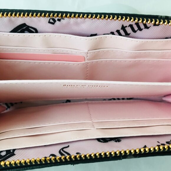 JUICY COUTURE  Y2Cute Large Zip Around Exterior  pocket  Liquorice - Picture 5 of 7